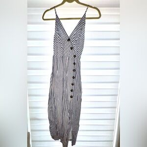 Urban Outfitters Black and White Striped Midi Dress